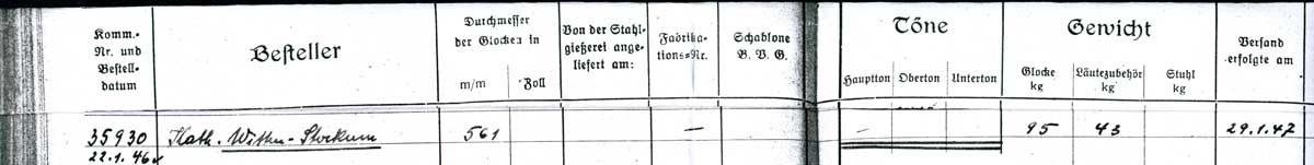 Glockenbuch VII, Bochumer Verein