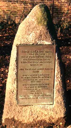 Gedenkstein im heutigen Lutherpark